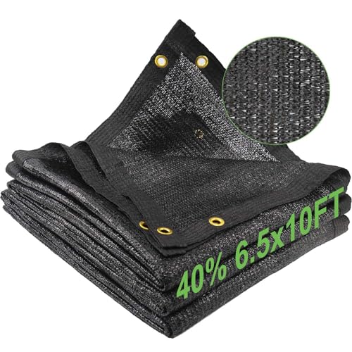 Mklsit Shade Cloth for Garden, 40% 6.5 x 10 FT Greenhouse Shade Cloth Black Mesh Tarp with Reinforced Grommets, Resistant Sun Shade Net for Plants Cover, Vegetables, Patio, Chicken Coop Sunshade