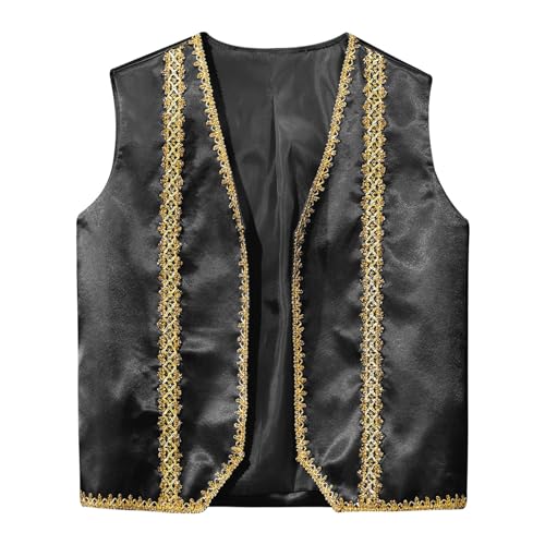 Kids Boys Arabian Prince Outfit Sleeveless Vest Waistcoat Halloween Carnival Fancy Party Dress Up3