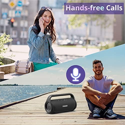 Tronsmart Bang Mini Party Speaker, Bluetooth 5.3, Beat-driven Light Show, 50W Stereo Sound, 8000mAh Battery with Power Bank, IPX6 Waterproof, NFC, TF Card,AUX, Outdoor Speaker for Garden, BBQ, Camping