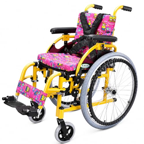 Silla de ruedas autopropulsada para niños, silla de movilidad plegable ligera con capacidad de 100 kg, ideal para niños con necesidades especiales y uso de rehabilitación