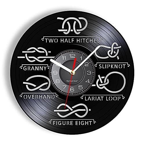 Disco de Vinilo Relojes de Pared LED Arte de navegación Reloj de Pared de Vinilo con Corte de Nudo...
