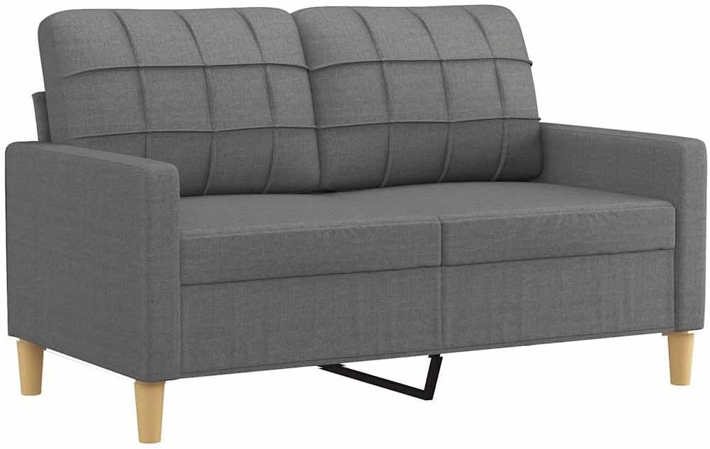 2-Seater Sofa Dark Grey Fabric (100% Polyester) Living Room Furniture