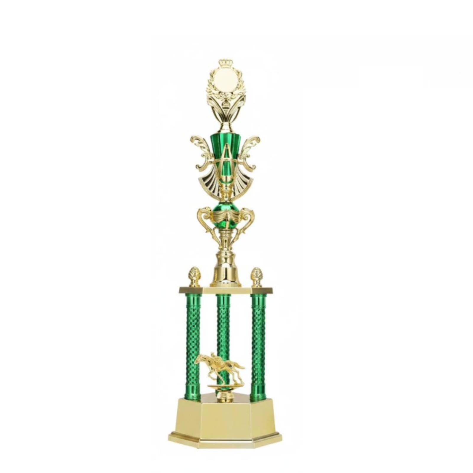 Customizable Horse Racing Award Complimentary Engraving Equestrian Award Statue Creative Design Golden Horse Award for Equestrians, Jockeys, 72CM, Rz12-three Pillar | Sporting Goods-image-16