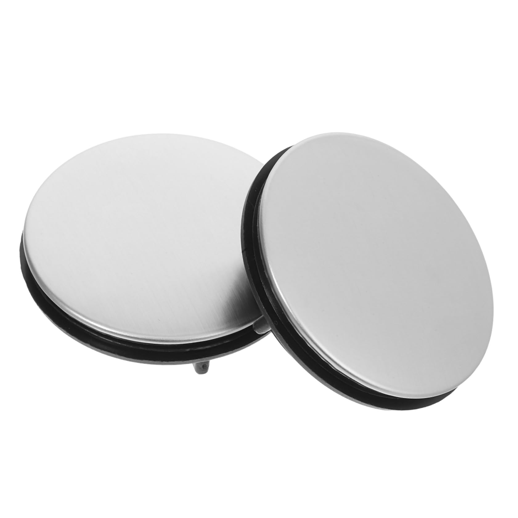 HEMOTON 2pcs Sink Caps Metal Sink Strainer Faucet Hole Round Sink Overflow Hole Bath Mixer Stainless Sink Brushed Sink Hole Cap Stainless Steel Sink Filter Kitchen Sink Plug Soap Tub Cover
