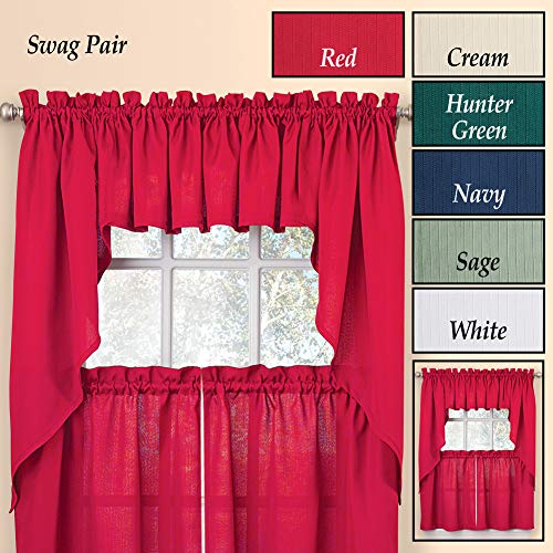 Lorraine Home Fashions Ribcord Swag Pair, 54-Inch x 38-Inch, Buttercream - Thumbnail 3