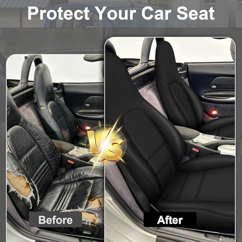 SAPUBK Custom-Fit Front Seat Covers Replace for 1997-2004 Porsche Boxster 911/996/986, Driver and Passenger Premium Leather with Composite Soft Foam Lining Seat Cover - Image 6