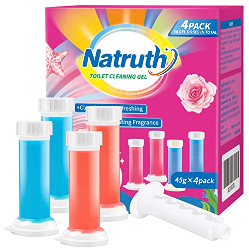 NATRUTH Toilet Cleaner Gel Toilet Stamp Gel Flower and Ocean Fragrance 36 Doses Keep Clean and Long-lasting Fragrance For Toilet BowlsToilet Basins and Sinks (Flower and Ocean)