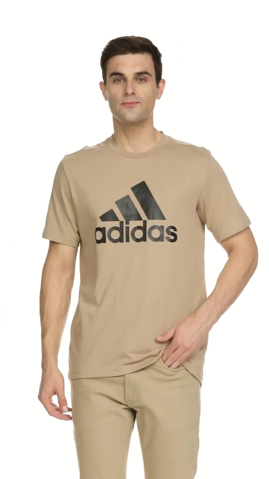adidas Men Polyester Geometric Regular Fit T-Shirt (IQ1630_TRAKHA