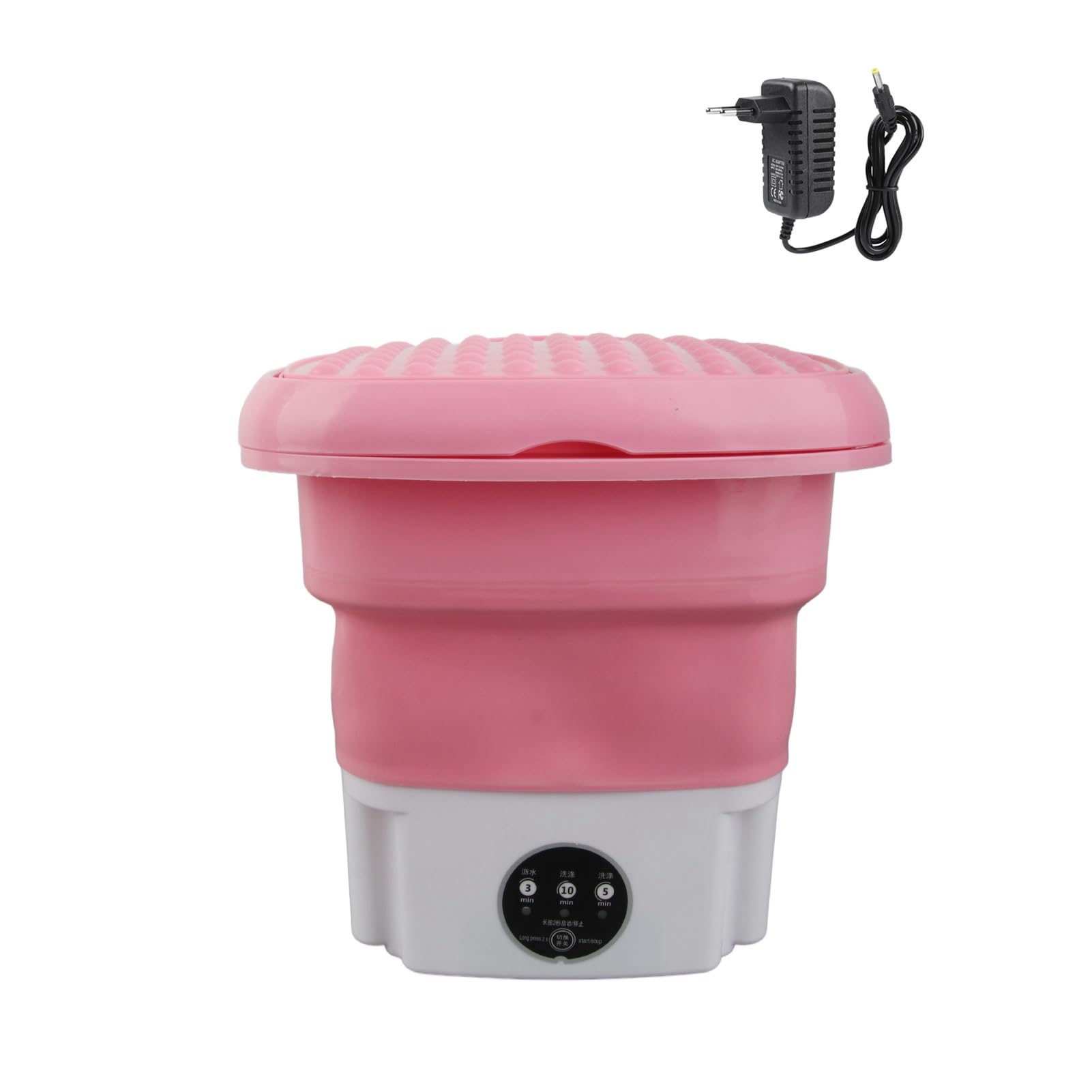 Tragbare Waschmaschine, Faltbare Mini-Waschmaschine mit Schleudertrockner und Ablaufschlauch, Tiefenreinigung, Tragbare Waschmaschine für Wohnmobil, Wohnung, Wohnheim, Reisen (Rosa)