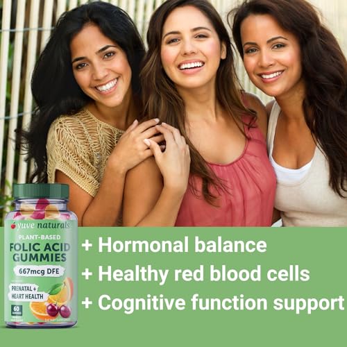 Image of Yuve Prenatal Gummies for Women - Folic Acid 667 mcg DFE - Pregnancy Vitamins Gummies - Hormonal Support & Folate Acid - Vegan & Natural - 60 ct