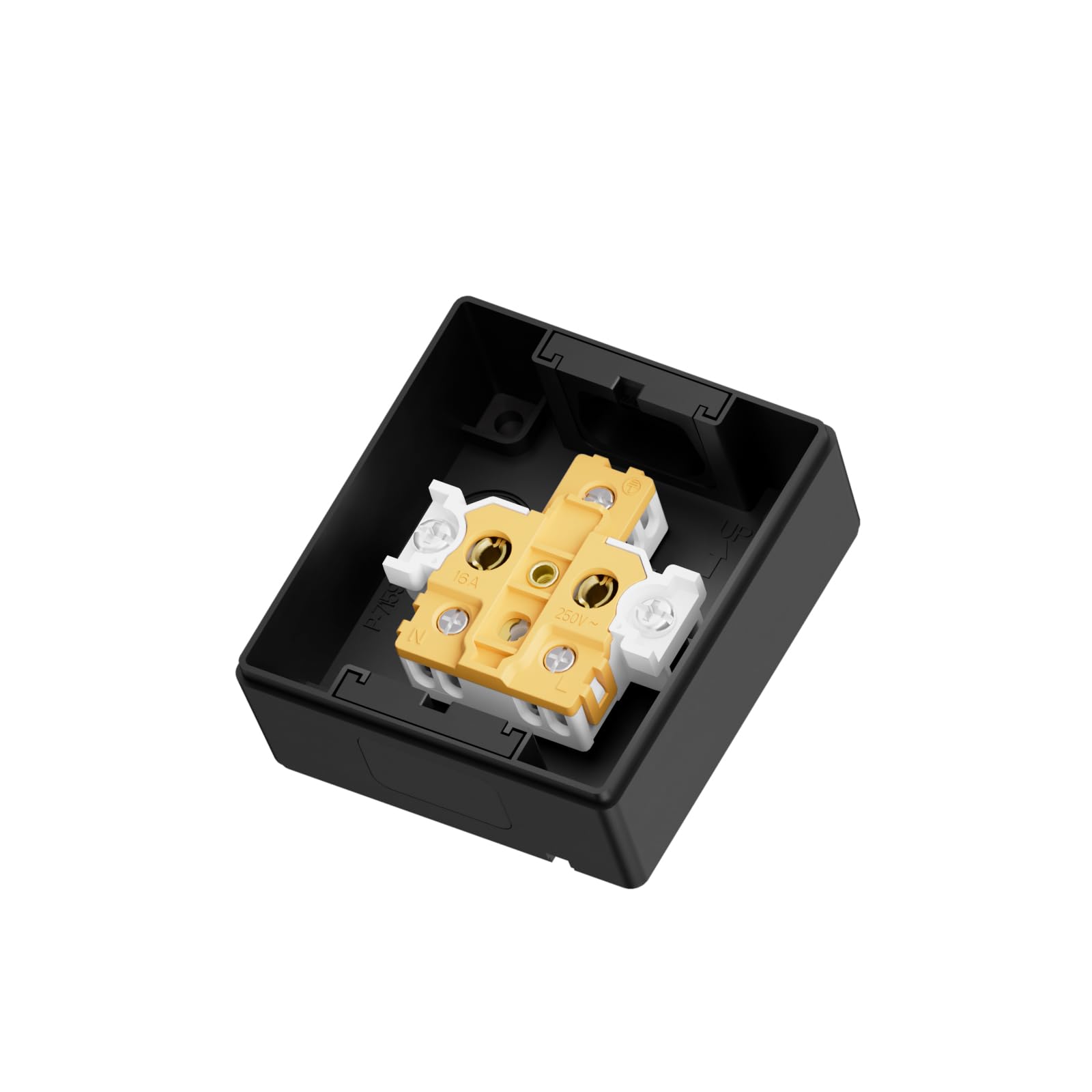 Euro Classic 1 prise IP44 Lot de 2 prises Schuko encastrées en saillie avec couvercle 250 V 16 A 68 x 75 mm Noir