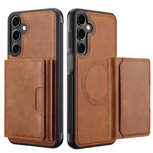 Étui portefeuille Galaxy S21 marron idéal pour voyager léger sans s'encombrer