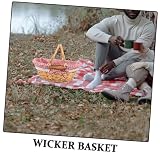 TEMPNAP Wicker Picnic Basket with Handles Natural Willow Storage Organizer for Easter Eggs Candy Wedding Flower Girl and Household Items Portable and Sturdy Design for Outdoor Events
