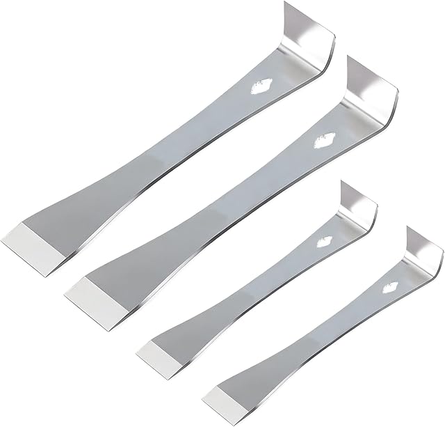 Stainless Steel Pry Bar Scraper Kit, 4-Piece Set, Beekeeping and Woodworking Multi-Tool,Wall Protection Trimming and Pulling Tool, Portable Trimming and Pulling Tool for Kitchen Renovation, Scraping