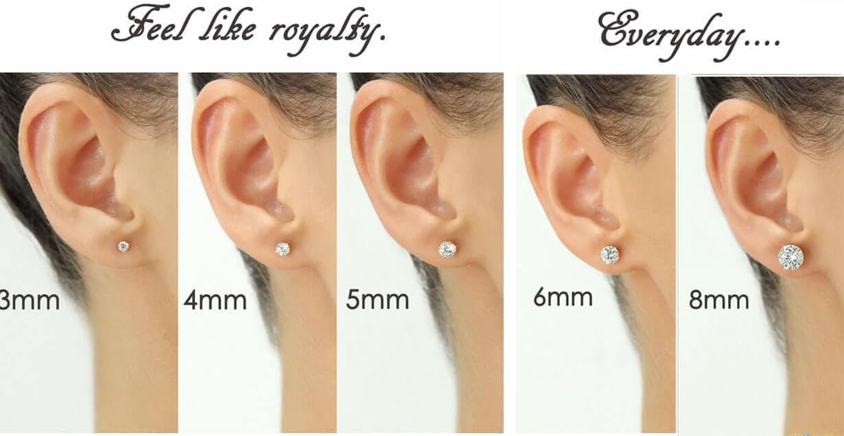 Hypoallergenic Flat Back 5A CZ Stud Earrings, Gold Plated Surgical Steel Secure Screw Back Cartilage Earrings for Women Men with Sensitive Ears | Multiple Piercing, 3-8mm CZ - Image 7