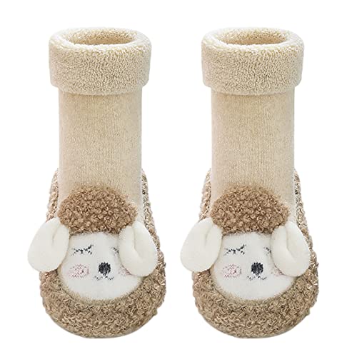 NICEYST Cartoon Animal Baby Indoor Slipper Cute Boys Girls Winter Warm Anti-Slip Floor Socks Shoes for Infant Toddler First Walking