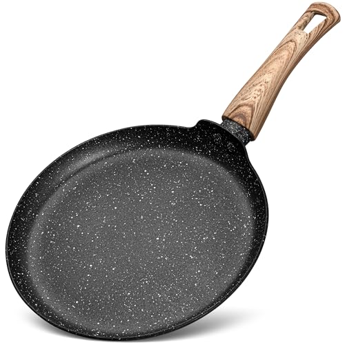 MICHELANGELO クレープパン 24cm，ミケランジェロ パンケーキ クレープ 軽量 IH・ガス火対応 焦げ付かない マーブルコート オール 熱源対応 ブラックのサムネイル