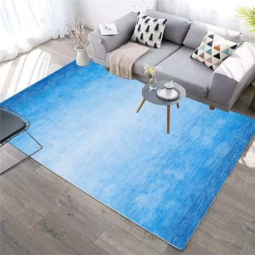 Grand tapis de chambre bleu rectangulaire de haute qualité pour salon - 2