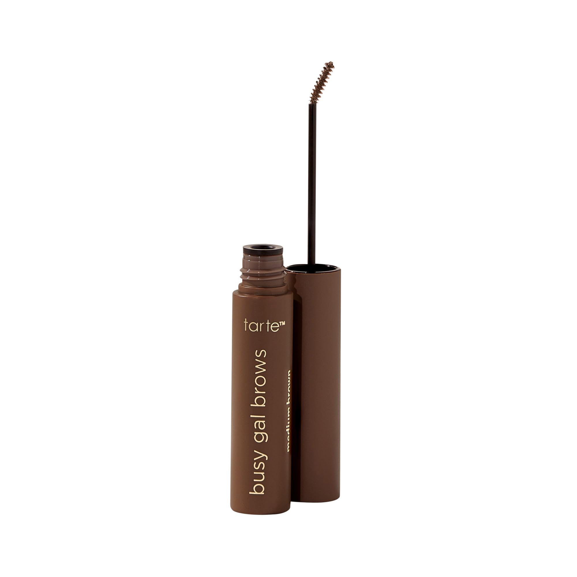 Photo 1 of tarte busy gal tinted brow gel – 3-in-1 Waterproof Longwear Eyebrow Gel to Shape, Tint & Set Brows, Infused with Vitamin E, Vegan & Cruelty-Free, full size, med brown