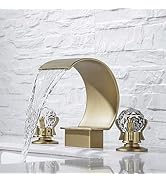 BANGPU Bathroom Sink Faucet 3 Hole Widespread Waterfall
