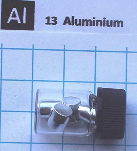 Miniatura 2 de 2 gránulos puros del metal de aluminio del alto gramo 99,999% en muestra ultra pura del elemento 13 del frasco de cristal