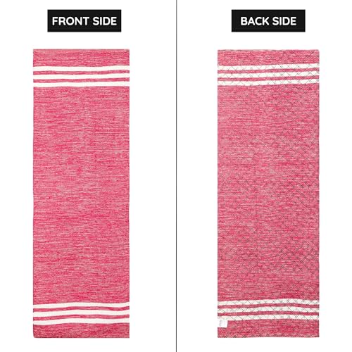 Image of Pure cotton anti-skid, machine wash yoga mat. 73inches x 24inches, 5mm thickness (5mm (Pink))