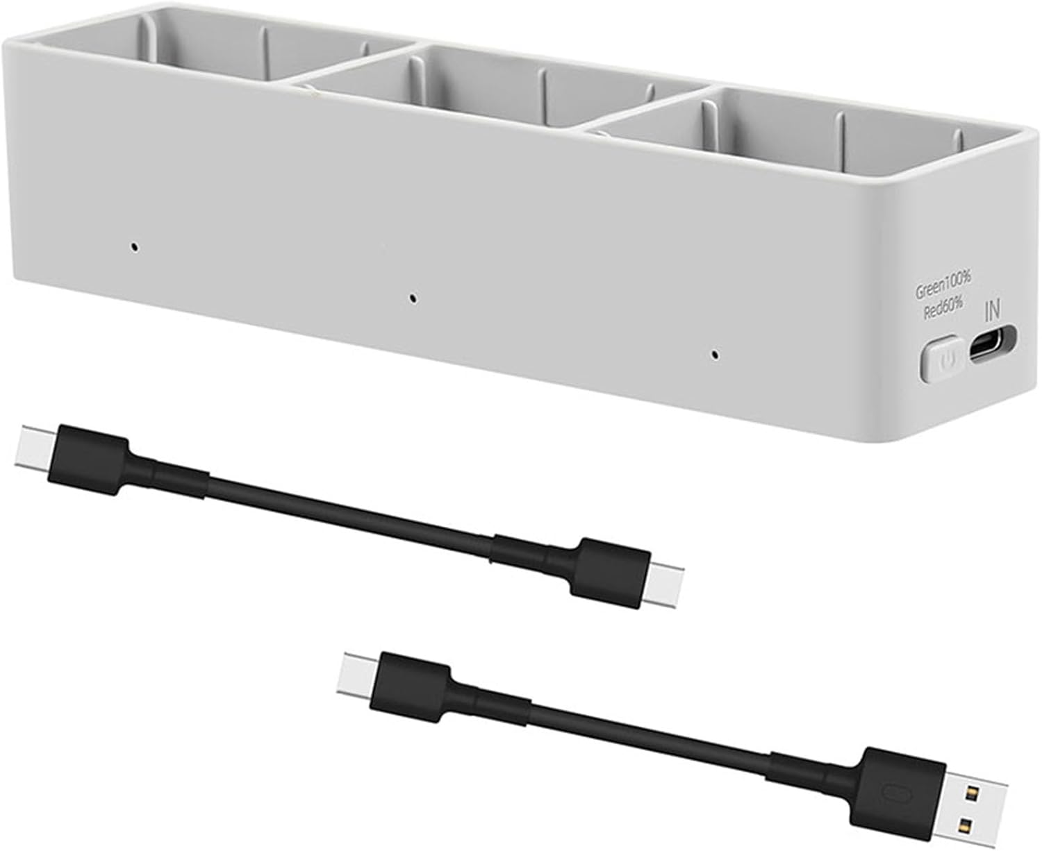Generic AVATA 2 Drone Battery Charger,Three-Way Charging Hub Charger Drone Accessory,Fast Charging Charge Manager with USB-A/C to USB-C Charging Cables Compatible for DJI AVATA 2, 14x3x3.4cm, Grey