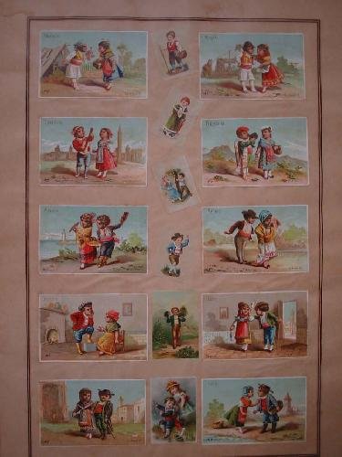 25 CROMOS Antiguos, 10 con parejas de diferentes regiones españolas
