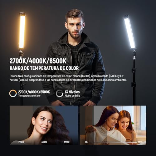 Barra luz RGB magnética para iluminar vídeos streaming NEEWER 3