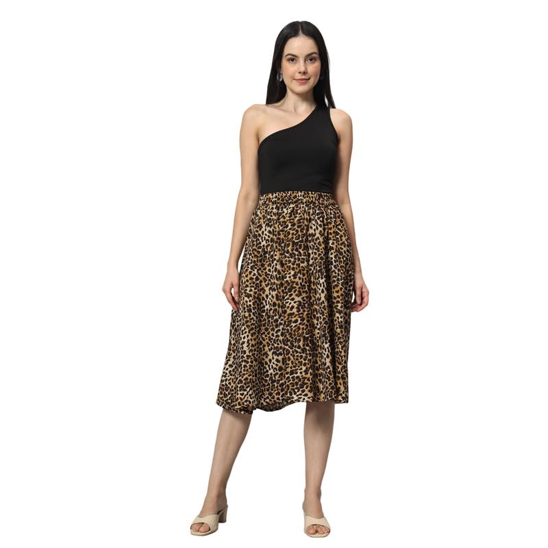 bodyfigure Women's Textured Printed Midi Around Skirt Women Wear Midi Skirt-picture-24