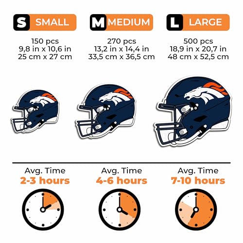 Iconic Puzzles, Denver Broncos Helmet, Wooden Puzzle officially licensed NFL, 100% sustainable - Image 4