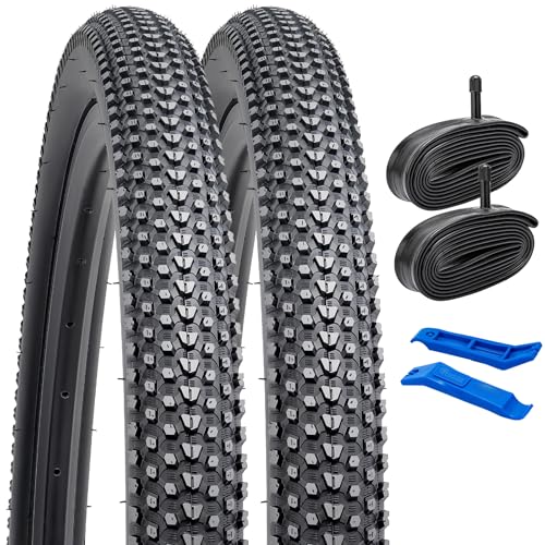 2本セット,26 2.0 タイヤ,26x2.0 50-559 自転車 タイヤ + 26x1.75/2.25 チューブ 肉厚 米式バルブ32mm + タイヤレバ,適用 26インチ 2.0 マウンテンバイク,Y-88