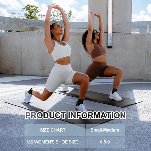 Image of Yoga Pilates Socks with Grips for Women Compression Non Slip Cushioned Knee High Socks for Barre Ballet Dance