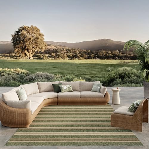 Tapete decorativo rectangular 8' x 10' verde miniatura 1