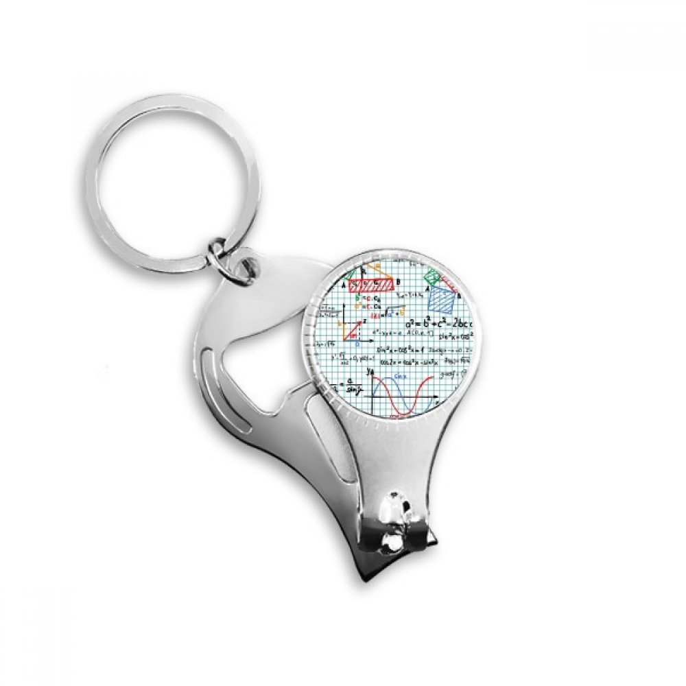 Science calculus et trigonométrie sur porte-clés métal bague multifonction