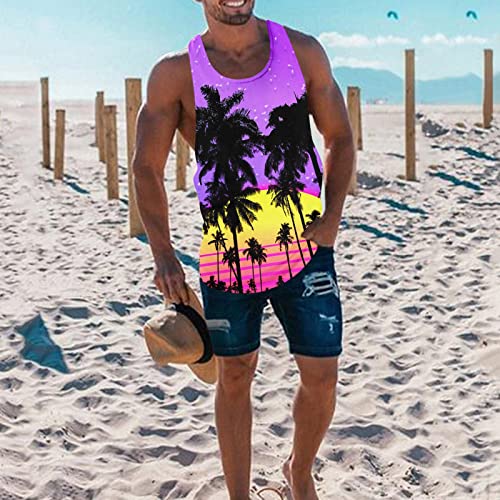 AMDOLE Deal of The Day Chemises Homme Chemisier Manches Courtes Mens Summer Fashion Casual Sports Outdoor Print Round Neck Sleeveless T Shirt Vest Hommes Tops Manches Longues Habillé Décontracté – vue 3