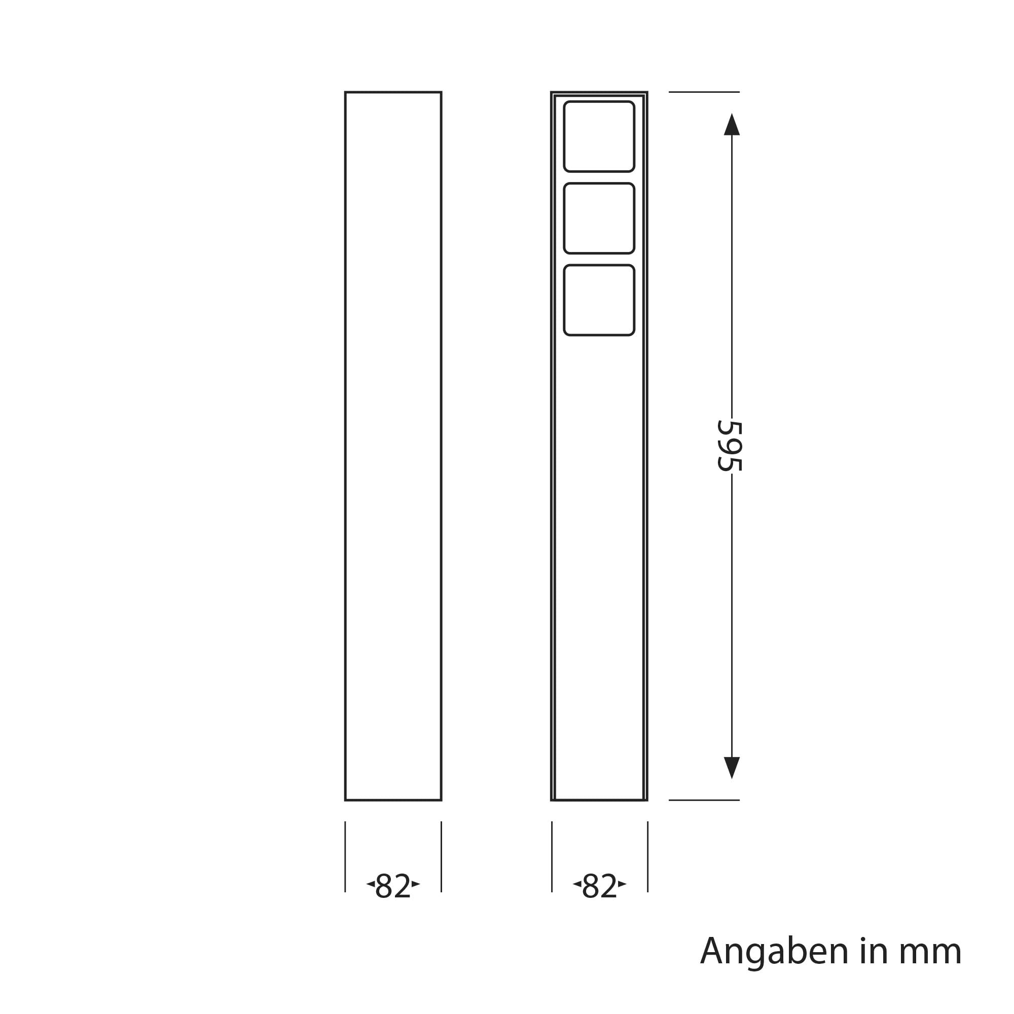 ledscom.de Kolumna ogrodowa PODEL na zewnątrz, IP44, 3-drożna, antracytowa, kątowa, 60 cm