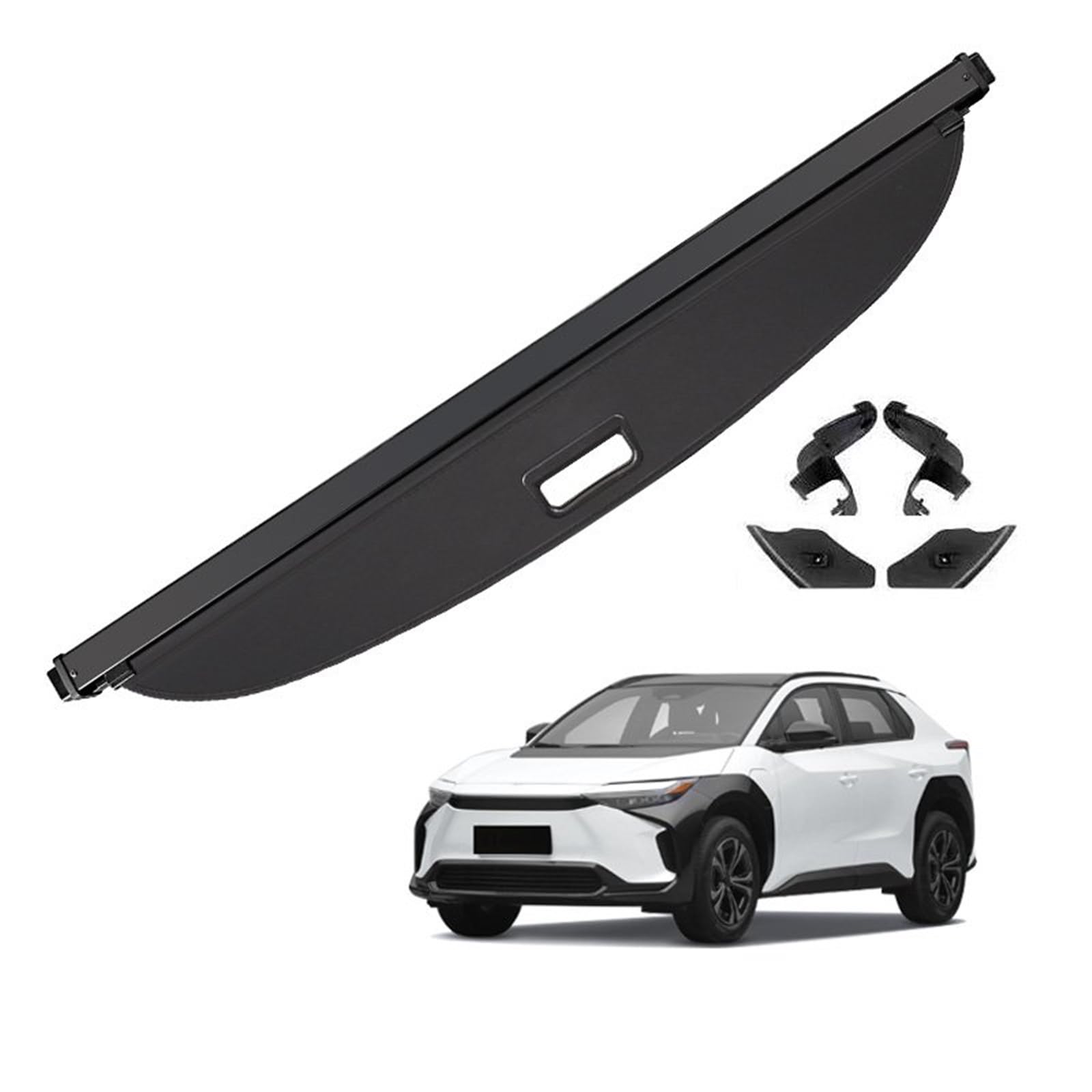 Versenkbare Trunk Cargo Abdeckung Für Toyota Für BZ4X 2022 + Paket Rack wasserdichte Schild Privatsphäre Auto Zubehör Gepäckraumabdeckung