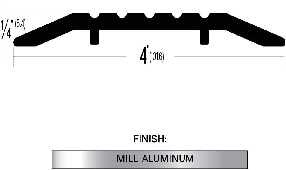 Fire Rated/ADA Approved/Mill Aluminum Door Threshold/Saddle (3445MA), FH (Flathead) Screw #10 x 1/2'' Supplied, (72" L x 1/4" H x 4" W)