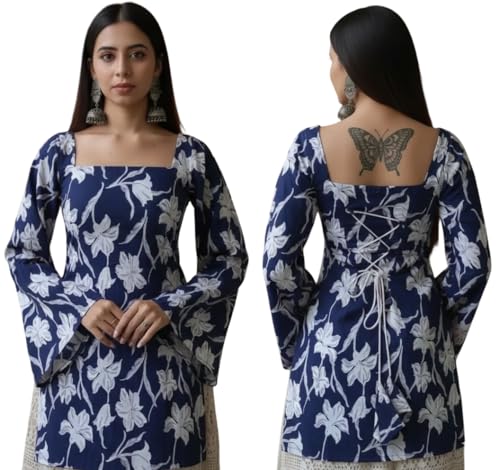 Image of Womens Pure Cotton Regular Floral Printed Top for Women
