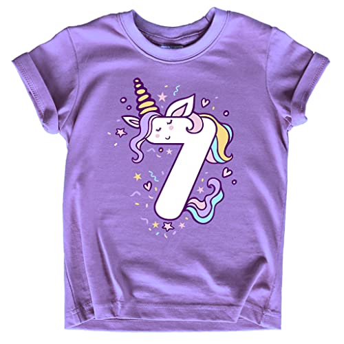 Image of Unicorn Birthday Shirts for Toddler Girls Outfit 7th 8th Shirt Seven Eight Year Old