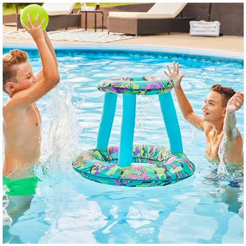 SwimWays Hydro Spring Hoops Inflatable Basketball Hoop, Waterproof Basketball Set with Hoop and Ball, Outdoor Games, Water Toys for Ages 5 and Up - image 4