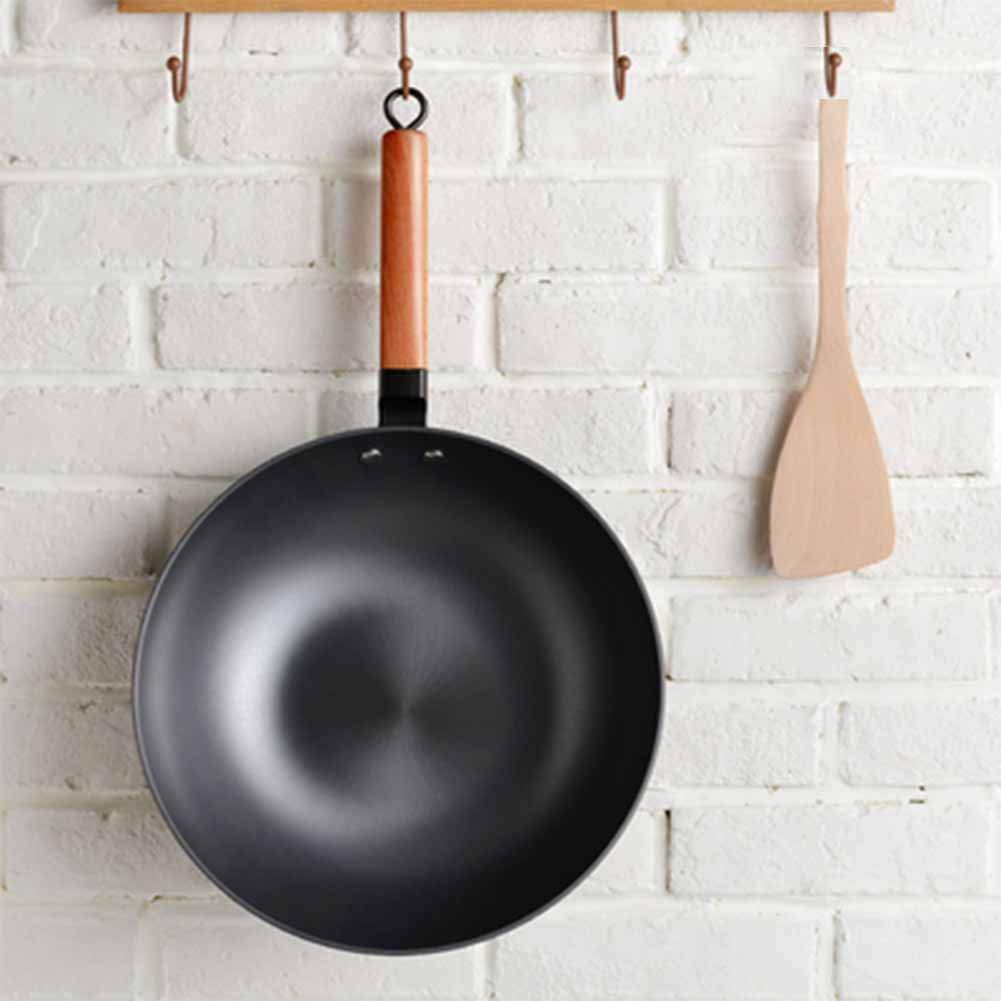 wok, Kuchenka indukcyjna z okrągłym dnem, kuchenka gazowa, wok, patelnia do smażenia, nieprzywierająca, bez pokrywki(No Lid)
