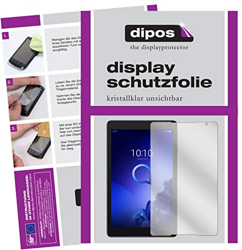 dipos I 2X Schutzfolie klar kompatibel mit Alcatel 3T 10 Zoll Folie Bildschirmschutzfolie
