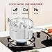 SUNHOUSE – 3 Quarts Stainless Steel Sauce Pan with Lid - PFOA-Free, Stainless Steel Sauce Pan, Advanced Impact Bonding Induction Base, Stay-Cool Handle, Compatible with All Cooktops