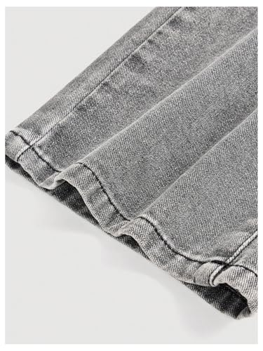 SOLY HUX Girl's High Elastic Waist Baggy Jeans Vintage Straight Leg Denim Pants4