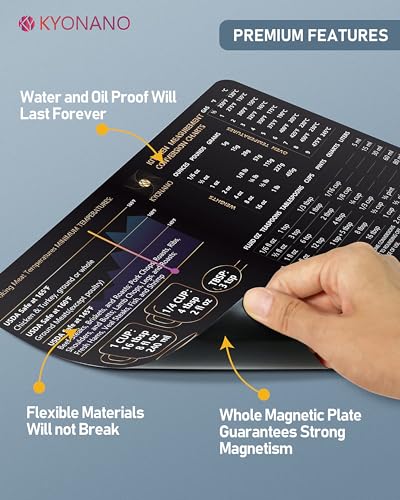 KYONANO Kitchen Conversion Chart Magnet - 10.5