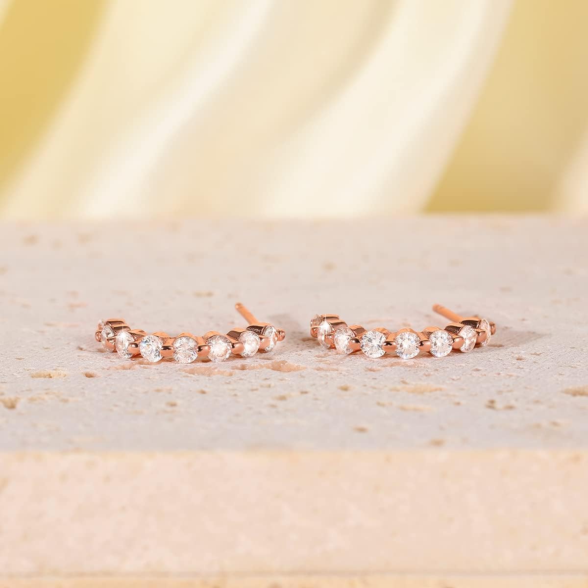 EAMTI 925 Sterling Silver Stud Earrings for Women Emerald Hear Cut Cubic Zirconia CZ Stud Earrings 18K Gold Plated Stud Earrings Men Hypoallergenic - Image 3