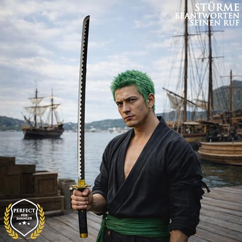 One Piece - Holzschwerter (Yubashiri) Katana aus Holz mit Scheide, Samurai Schwerter, Holzschwert, Zoro Schwert, Bambus, One Piece Katana, Animefans, Anime Schwert, Cosplays, Spielzeug für Kinder