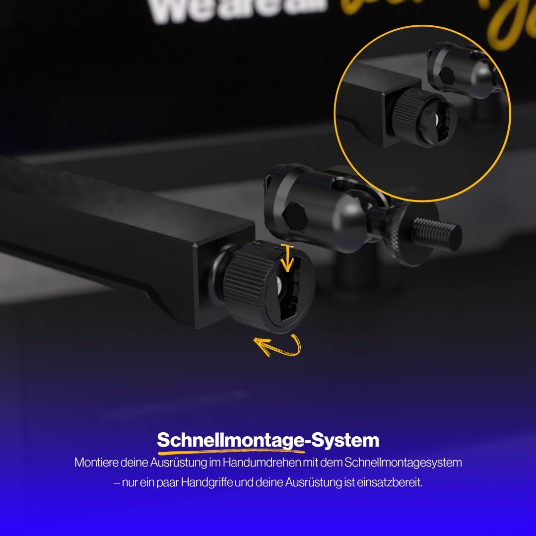 ENDORFY Broadcast Low Profile Boom Arm, Premium Low Profile Mikrofon Smartfone und Lichtarm mit Kabel, 360 Grad drehbar